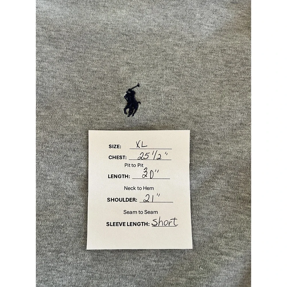 Ralph Lauren Polo Shirt Mens Size XL Gray  Navy Blue Pony